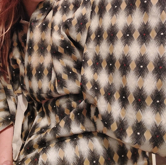 Vintage 30's - 40's geometric Art Deco silk kimono from Japan - Picture 6 of 16